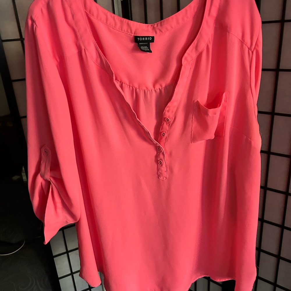Torrid Women's Coral Pink Blouse
